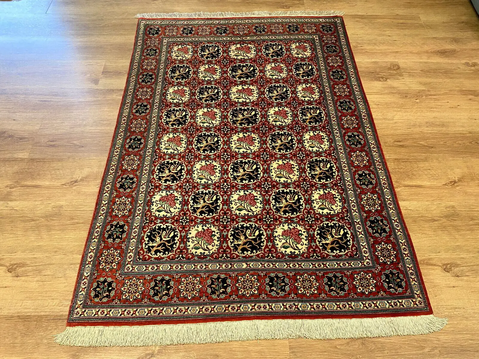 **Traumhafter Perserteppich Ghom 152 x 101 cm - Meisterknüpfung mit 1.000.000 Knoten/m² - Exklusive Seide auf Seide - Handgeknüpft**