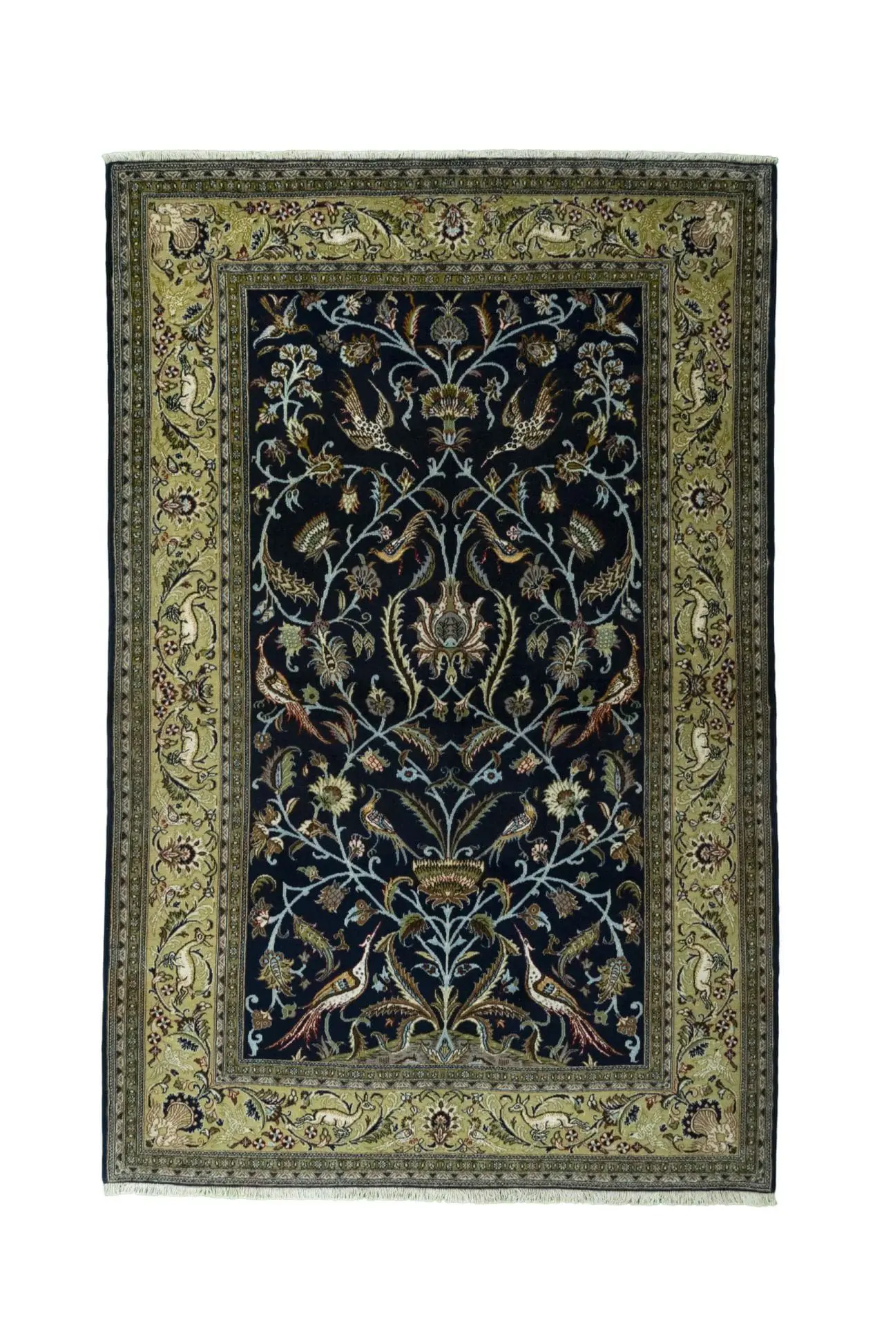 Ghom Teppich 141x216cm – edler Flor aus Schurwolle, handgeknüpft Perserteppich