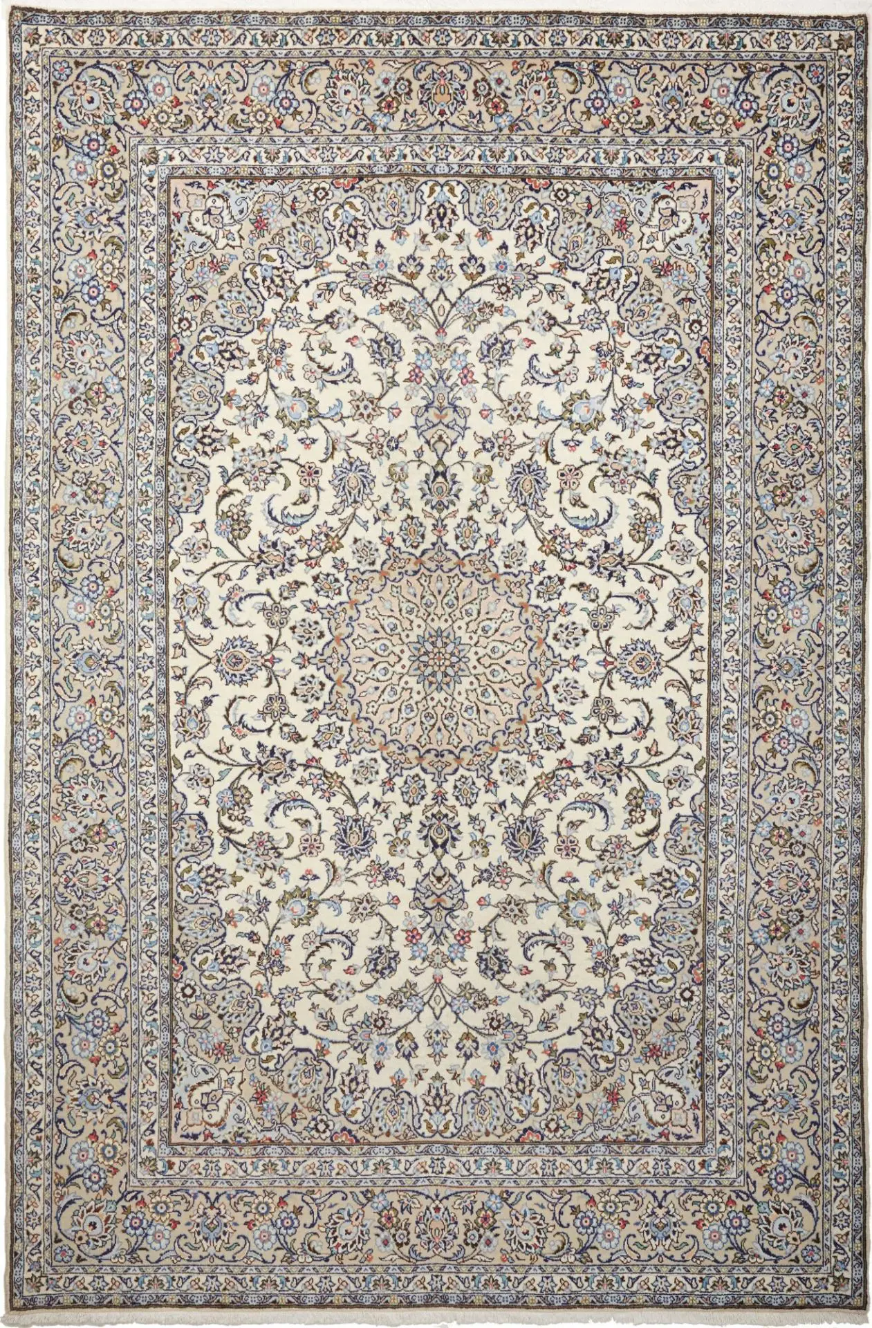 Kashan Teppich 197x295cm aus Schurwolle, handgeknüpft, Perserteppich