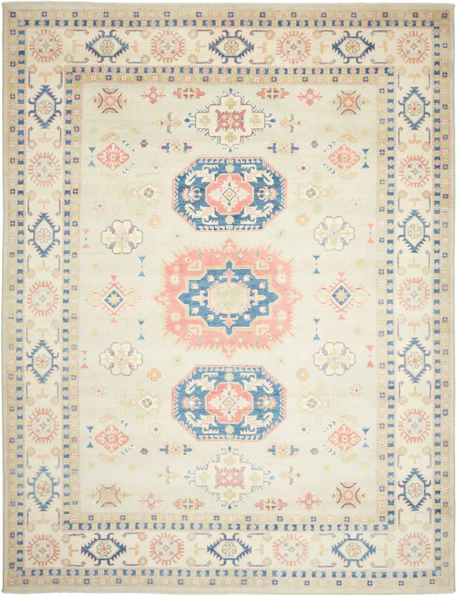 Kazak Teppich 272x351cm, geometrische Muster, handgeknüpft, Perserteppich