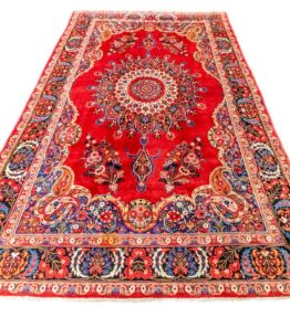 (#140) NOVINKA 341x218cm Ručně vázaný perský koberec Moud - Bahno (Mahi - Vzor ryb)