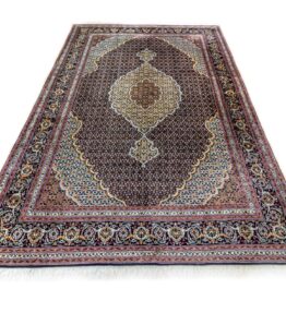 (#161) cca 300x200cm Ručně vázaný perský koberec s hedvábím - rybí vzor (Mahi) Tabriz Írán