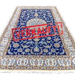 Sold (#169) approx. 295x195cm Hand-knotted Nain Persian carpet with silk 12la