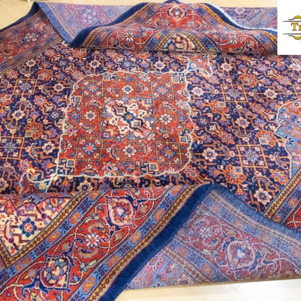 W1 (#221) 新品同様 約 270x185cm 手織りペルシャ絨毯 キルマン ゴルファラン 花のメダリオン、新品ウール アンティーク クラシック ウィーン オーストリア オンラインで購入