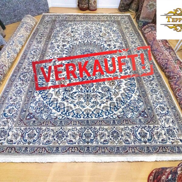 B1 Selges (#203) ca 345x245cm NYHET Håndknyttet Nain persisk teppe med silke 12la Classic Afghanistan Wien Østerrike Kjøp på nett