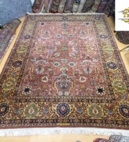 (#205) approx. 360x275cm hand-knotted carpet semi-antique Persian carpet signed Tabriz (Tabriz)