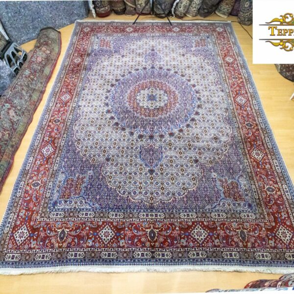 W1(#210) cca 360*205cm Ručne viazaný jemný 360.000 XNUMX/mXNUMX perzský koberec s hodvábnym bahnom (Perzia) Klasický Afganistan Viedeň Rakúsko Kúpiť online