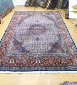 (#211) approx. 310x245cm hand-knotted Moud Persian carpet with new wool silk (silk carpet)