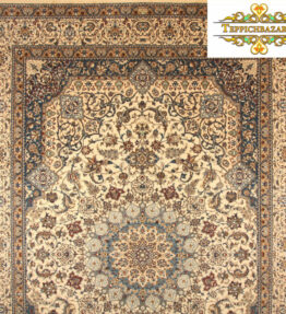 (#H1001) NEW approx. 585x380cm Hand-knotted Nain silk carpet