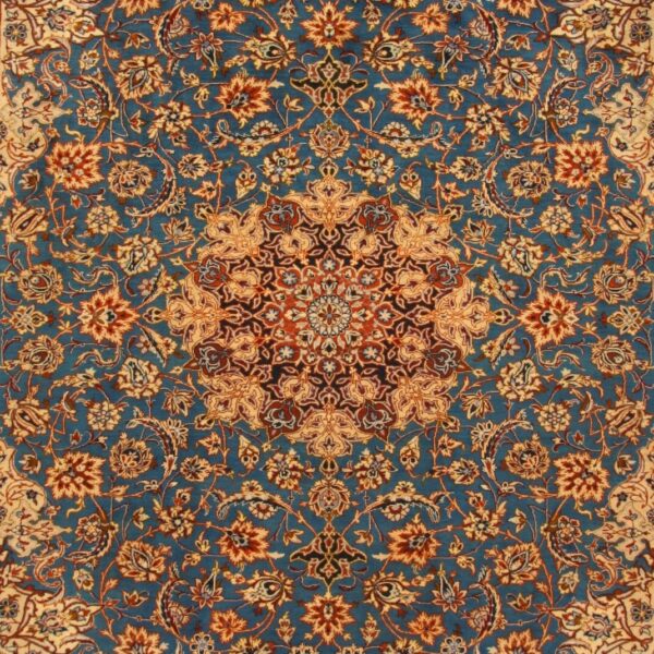 W1 (#221) like NEW approx. 270x185cm Hand-knotted Persian carpet Kirman Golfarang floral medallion with new wool antique classic Vienna Austria buy online