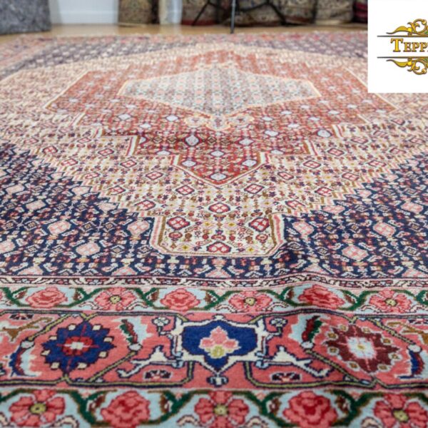 W1 (#221) als NIEUW ca. 270x185cm Handgeknoopt Perzisch tapijt Kirman Golfarang bloemenmedaillon met scheerwol antiek klassiek Wenen Oostenrijk koop online