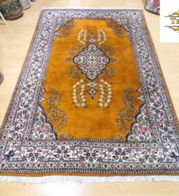 (#221) like NEW approx. 270x185cm Hand-knotted Persian carpet Kirman Golfarang Floral Medallion with new wool