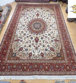 (#222) aprox. 360x252cm NOVO tapete Tabriz feito à mão aprox. 640.000/m² com tapete persa de seda 60 Radj Tabriz (Irã)