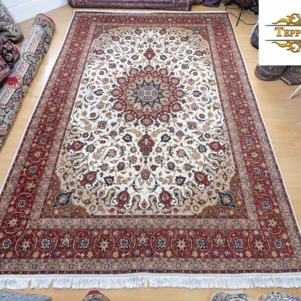 B1 (#222) ca 360x252cm NYHET Håndknyttet ca 640.000 60/kvm Täbriz teppe med silke persisk teppe XNUMX Radj Täbriz (Persia) Classic Afghanistan Wien Østerrike Kjøp online.