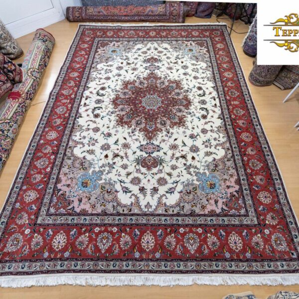 W1 Sold (#223) approx. 353x252cm NEW Hand-knotted approx. 640.000/sqm Tabriz with silk Persian carpet 60 Radj Täbriz (Persia) Classic Afghanistan Vienna Austria Buy online