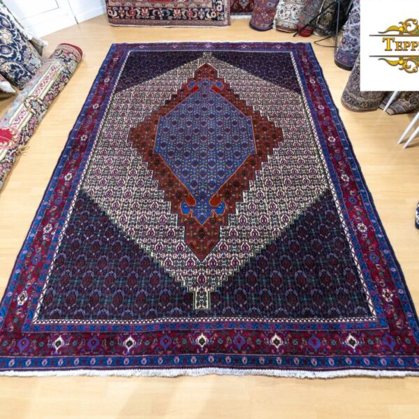 W1 (#224) apie 310 x 216 cm Rankomis surištas geriausias Senneh persiškas kilimas apie 350.000 XNUMX/kvm Klasikinis Afganistanas Viena Austrija Pirkite internetu