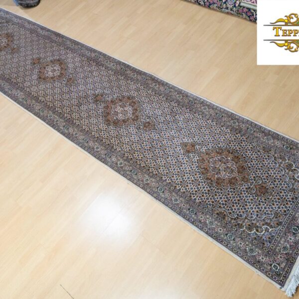 W1 (#236) приблизително 390x84cm Ръчно вързан персийски килим Täbriz 500.000 XNUMX/кв.