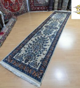 (#239) approx. 347x91cm Hand-knotted runner Persian Sarough carpet Iran - USA Reimport