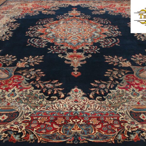 Sold (#H1042) approx. 382x295cm Hand-knotted Kashmar (Kashmar), Farahan Persian carpet classic dark Vienna Austria Buy online