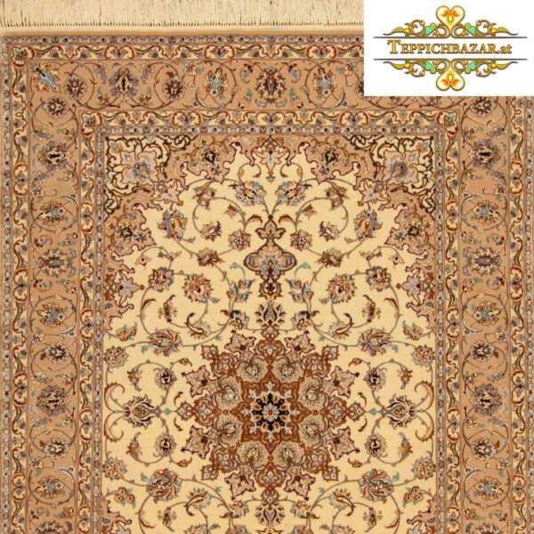 (#H1137) NEU ca. 227x160cm Handgeknüpfter Nain Seidenteppich 6la