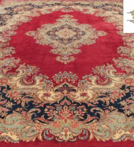 (#H1040) approx. 380x274cm Hand-knotted Kerman (Kirman) Persian carpet floral