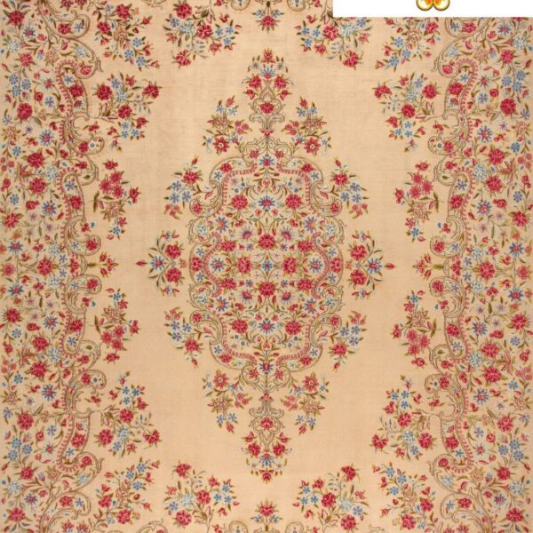 Продано (№H1039) приблизно 412x304 см Керман (Kirman) перський килим із квітковим орнаментом, пов’язаний вручну, класичний античний Відень, Австрія Купити онлайн