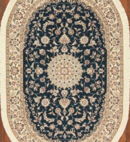 (#H1136) approx. 218x128cm Hand-knotted Nain silk carpet 6la