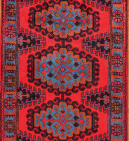 (#H1289) cca 393x106cm Ručně vázaný perský koberec Gharajeh