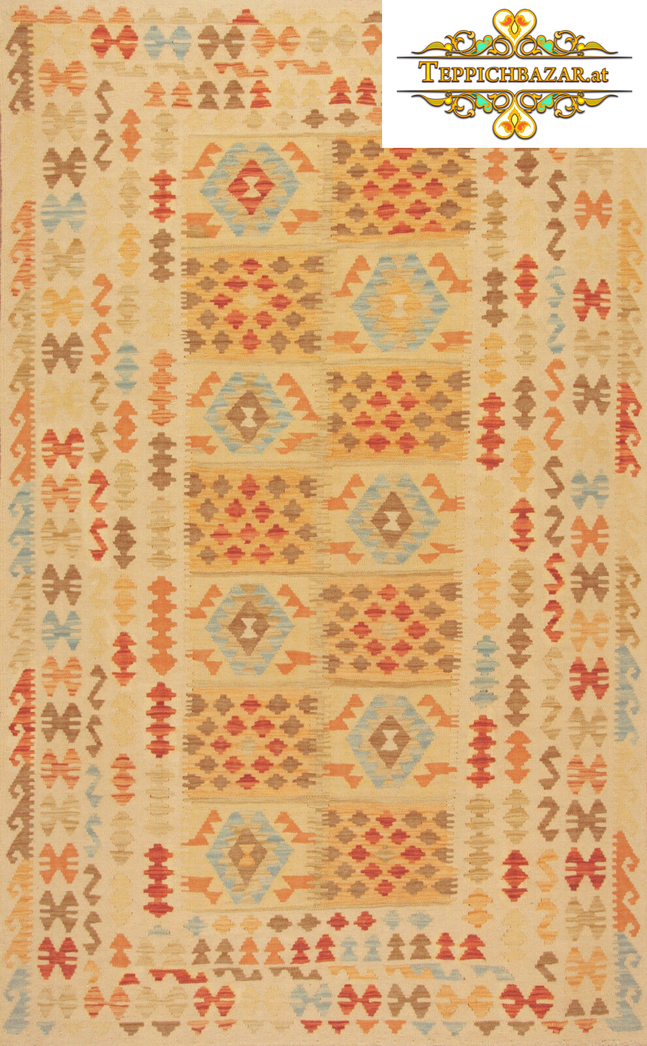 (#H1285) NEW APPROX. 263X162CM HAND KNOTTED AFGHANISTAN AFGHANKELIM AFGHANKELIM, AFGHANISTAN, WOOL, ORIENTAL CARPET, CARPET BAZAR, CARPET, CARPETS, PATTERNS, ZIEGLER, ORIENTAL CARPETS TYPE: AFGHANKELIM WITH SIGNATURE ORIGIN: AFGHANISTAN FLOOR: 100% WOOL WITHOUT BYM BLEND NECKLACE: 100% COTTON SIZE: 263X162CM BOTH SIDES CONDITION: NEW PERSIAN RUG ORIENTAL RUG