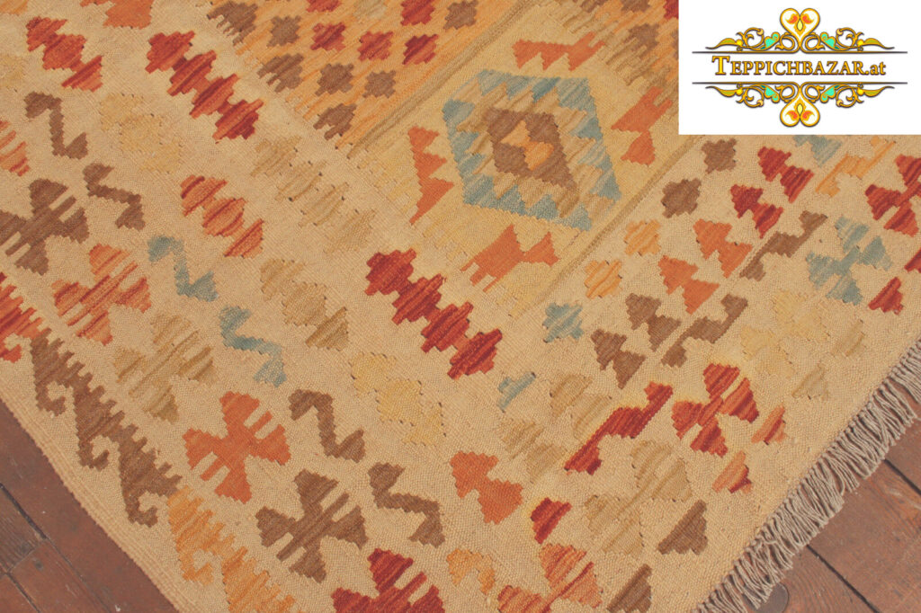 (#H1285) NEW APPROX. 263X162CM HAND KNOTTED AFGHANISTAN AFGHANKELIM AFGHANKELIM, AFGHANISTAN, WOOL, ORIENTAL CARPET, CARPET BAZAR, CARPET, CARPETS, PATTERNS, ZIEGLER, ORIENTAL CARPETS TYPE: AFGHANKELIM WITH SIGNATURE ORIGIN: AFGHANISTAN FLOOR: 100% WOOL WITHOUT BYM BLEND NECKLACE: 100% COTTON SIZE: 263X162CM BOTH SIDES CONDITION: NEW PERSIAN RUG ORIENTAL RUG