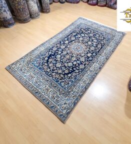 Sold (#245) like NEW approx. 212x120cm Hand-knotted Nain 6la Persian carpet 700.000/sqm with silk