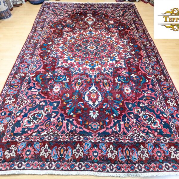 W1 (#258) cca 310x210cm Ručně vázaný starožitný Bachtiar s přírodními barvami Perský koberec Nomad koberec Klasický starožitný Vídeň Rakousko Koupit online