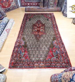 (#280) ca. 285x157cm Handgeknüpfter Koliai Perserteppich mit Naturfarben aus Iran - sehr seltenes Muster mit Vögelmotiv