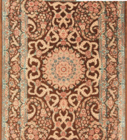 (#H1356) НОВИЙ шовковий килим приблизно 152x99 см, пов’язаний вручну Ghom (Qom)