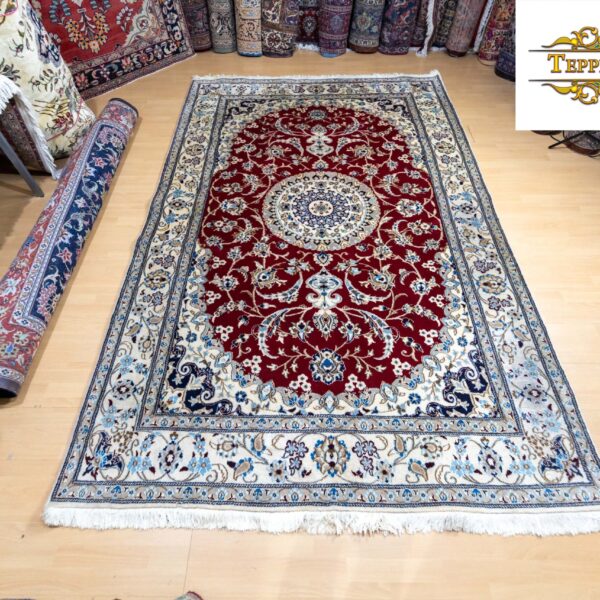 W1(#290) n. 300x200cm Käsinsolmittu Nain-matto Persialainen matto silkillä 12la