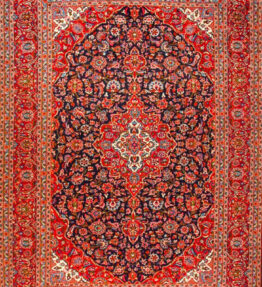 (# H1360) سجادة فارسية من كاشان (كاشان) معقودة يدويًا بحجم 410 × 290 سم تقريبًا