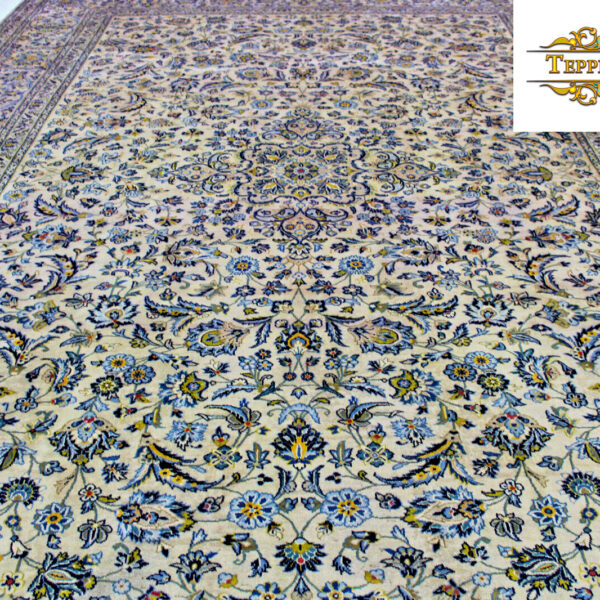 Sold (#F1004) approx. 395x300cm Hand-knotted Kashan Persian carpet classic Fars Vienna Austria Buy online