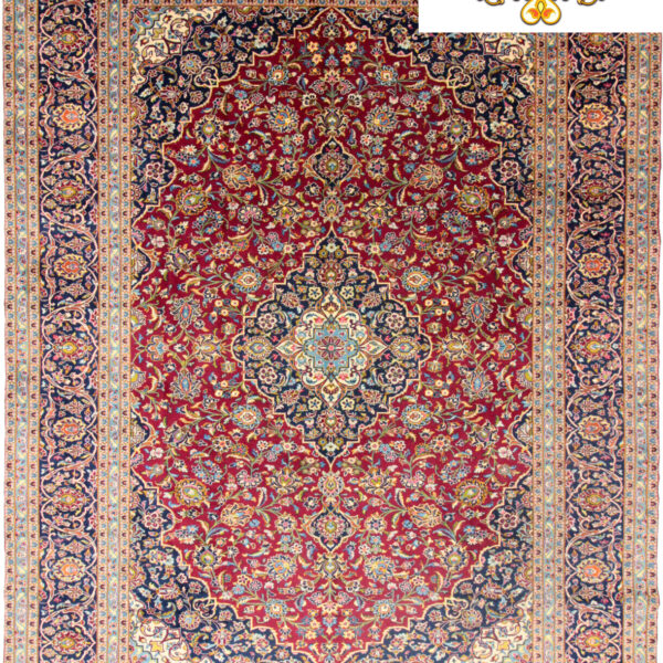 Sold (#F1042) approx. 393x298cm Hand-knotted Kashan Persian carpet classic Fars Vienna Austria Buy online