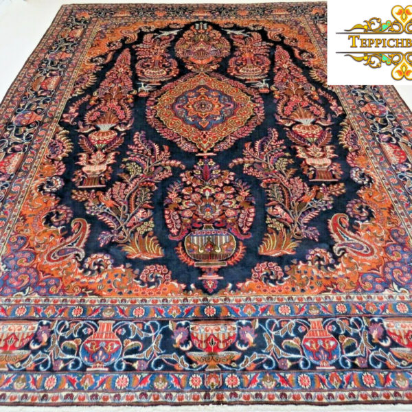Prodáno (#F1101) cca 387x284cm Ručně vázaný kašmarský perský koberec klasický tmavý Vídeň Rakousko Koupit online