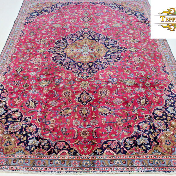 Продаден (#F1132) приблизително 318x220cm Ръчно вързан персийски килим Kashmar класически тъмен Виена Австрия Купете онлайн