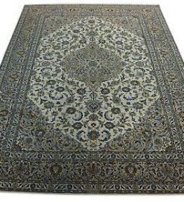 Klassischer Teppich Kashan in 390x280 handgeknüpft