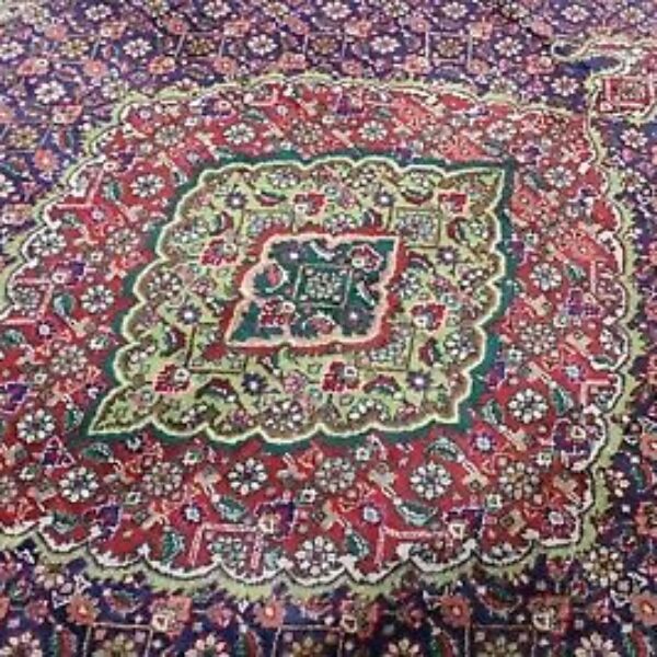 W1 (#221) ako NOVÝ cca 270x185cm Ručne viazaný perzský koberec Kirman Golfarang kvetinový medailón s novou vlnou starožitná klasika Viedeň Rakúsko kúpiť online.