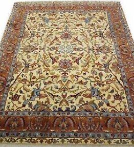 Classic oriental rug Ziegler beige with light blue and rust red in 320x240