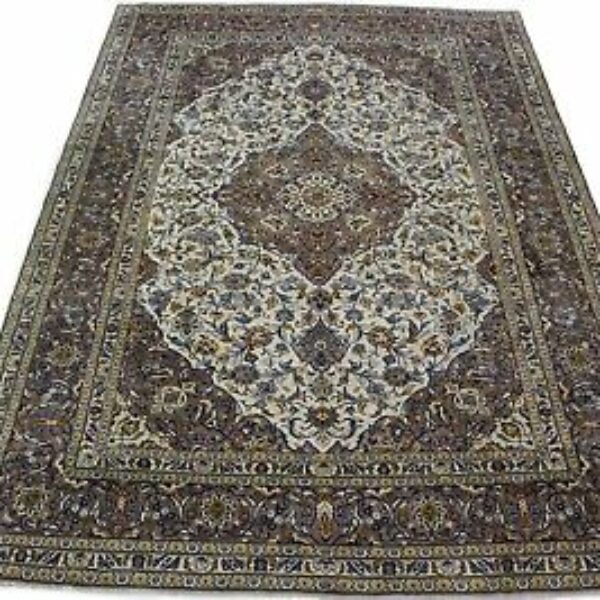 Persiškas kilimas klasikinis rytietiškas kilimas Kashan smėlio spalvos mėlynas, 350x250 klasikinis gėlių žiedas Vienna Austrija Pirkite internetu