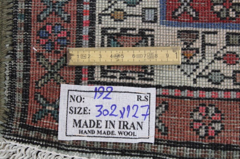 CARPET HANDKNOT HAMEDAN ORIENTAL RUG 302 X 127 CM PERSIAN CARPET NR : 192 PERSIAN CARPET ORIENTAL RUG