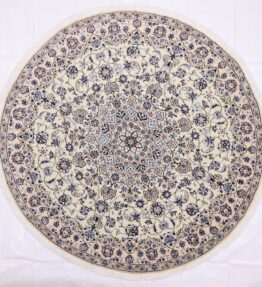Teppich Handgeknüpft Nain 9La mit Seide Orientteppich 196 x 198 cm Perserteppich