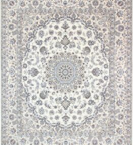 Teppich Handgeknüpft Nain 9La mit Seide Orientteppich 300 x 244 cm Perserteppich