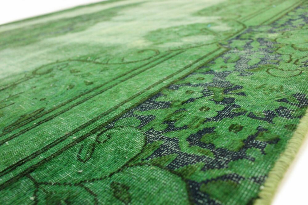 CARPET BAZAR DESIGN VINTAGE CARPET GREEN IN 370X260 PERSIAN CARPET ORIENTAL CARPET