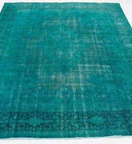 Dekorativ Perser Vintage Teppich Top Qualität Türkis 410x300 handgeknüpft 177258