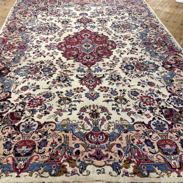 Decoratief Perzisch tapijt uitzonderlijk handgeknoopt beige 350x250 klassiek beige Wenen Oostenrijk koop online
